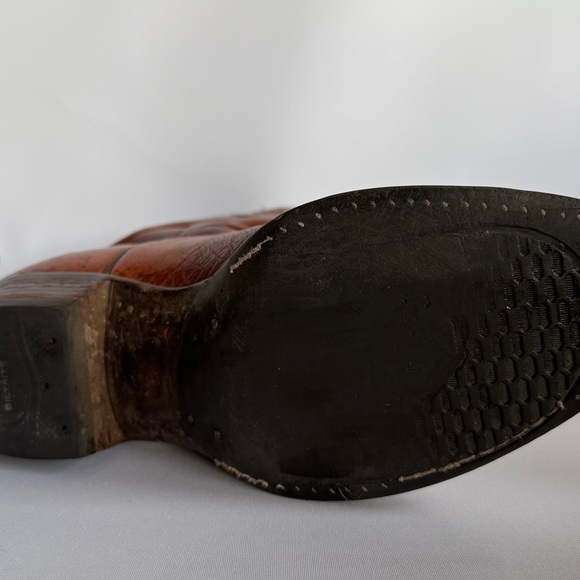 Vintage Lucchese Brown Leather Cowboy Boots - Picture 11 of 13